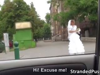Glamorous bride Amirah sucks a big hard johnson and gets pussy fucked