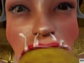 চেইন দিয়ে বাঁধা থ্রিডি divinity sucks দানব কঠিন কুক্স
