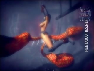 Чарівний 3d хентай ціпонька отримує прицвяхований по a неймовірно величезний