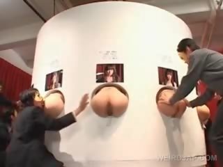 Desirable японки момичета влагалище прикован от зад и jizzed