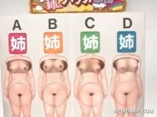 Asia hotties mendapatkan tetek squeezed di seks klip kontes