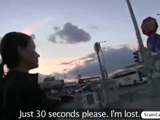 Brunette xxx clip actress Abbie gains cash and gets fucked by a stranger