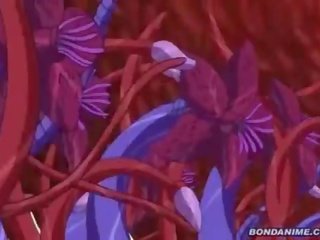 Adolescent gets a tentacle bukkake overload