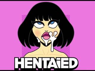 Hentaied - Puppy girl Fuck Huge Dildo and Squirt Everywhere