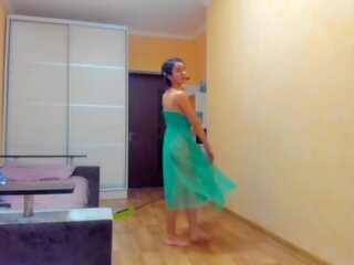 灿烂 myla 天使 在 绿色 transparent dress&excl;