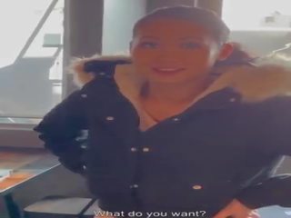 Добре брудна кліп в в restaurant з грудаста азіатська французька mailyne