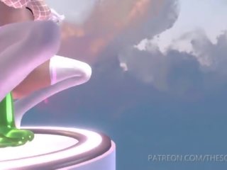 3d dirty clip Princess riding huge dildo
