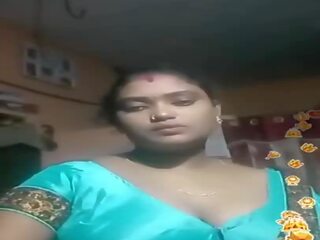 Tamil 印度人 大美女 蓝色 柔滑 blouse 生活, 脏 视频 02